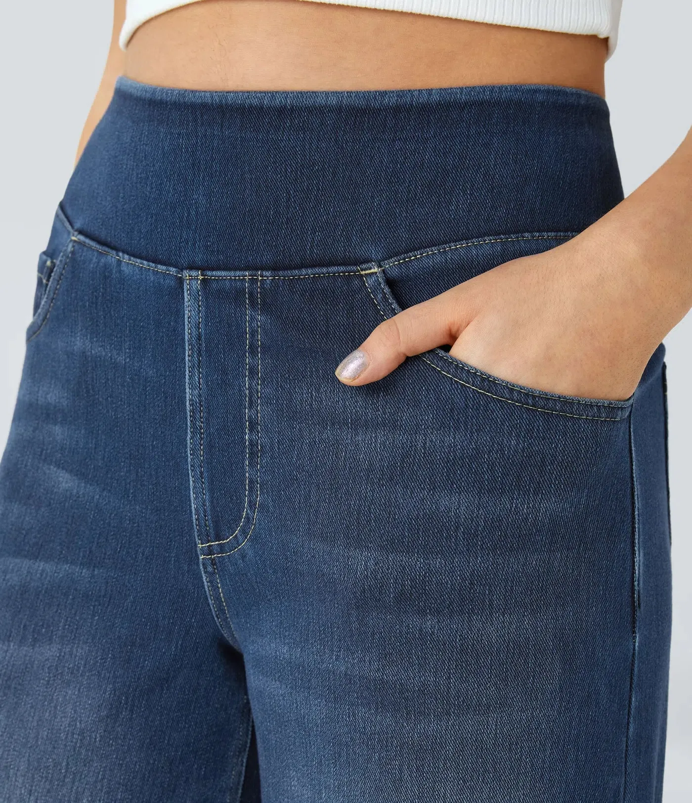 Wide Leg Knitted Jeans