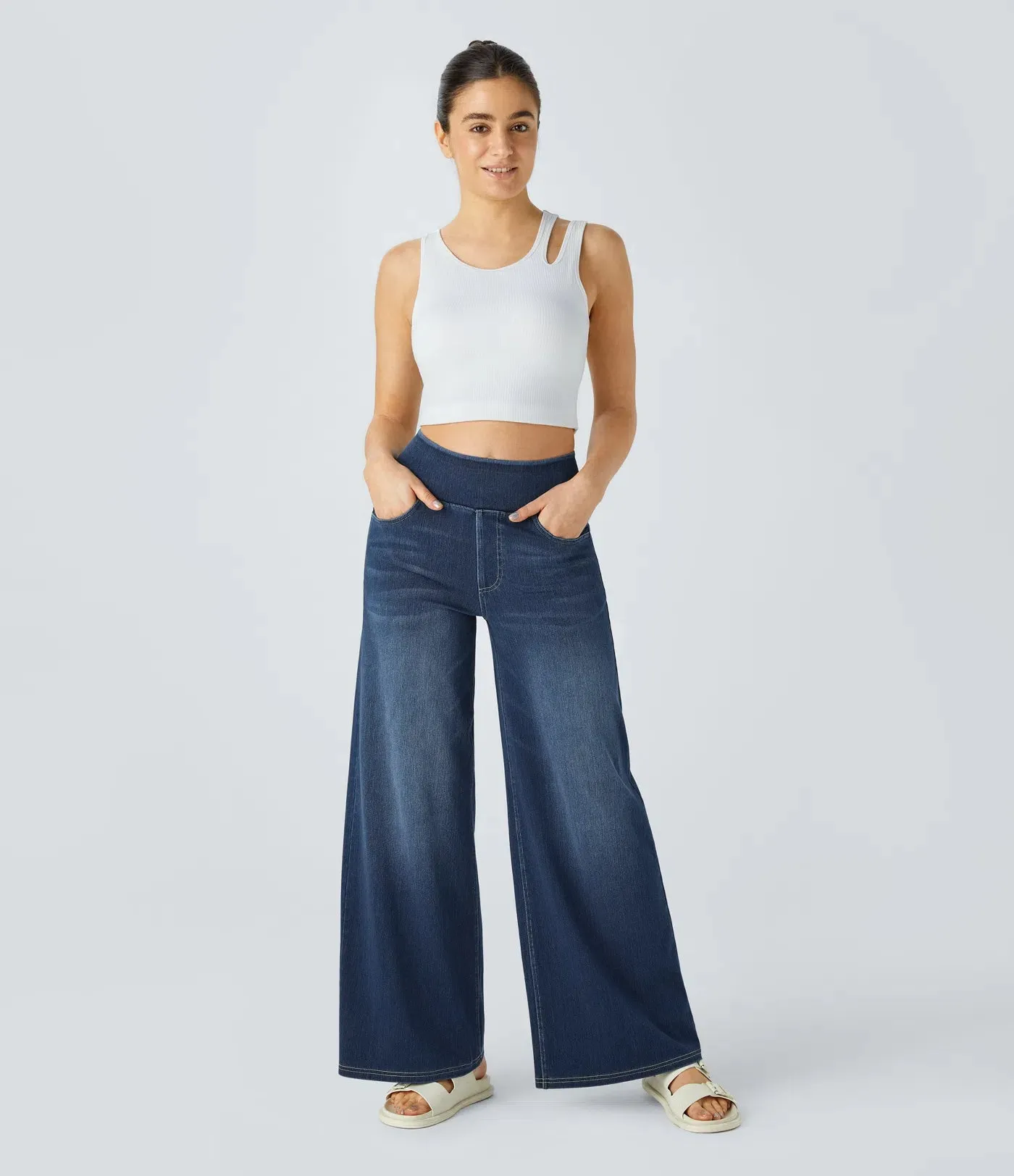 Wide Leg Knitted Jeans