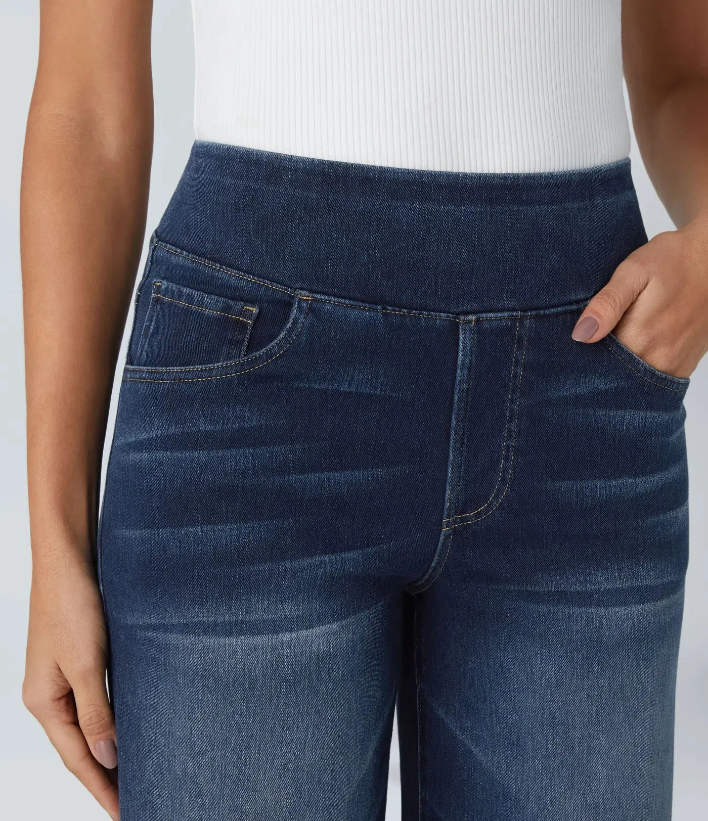 Wide Leg Knitted Jeans