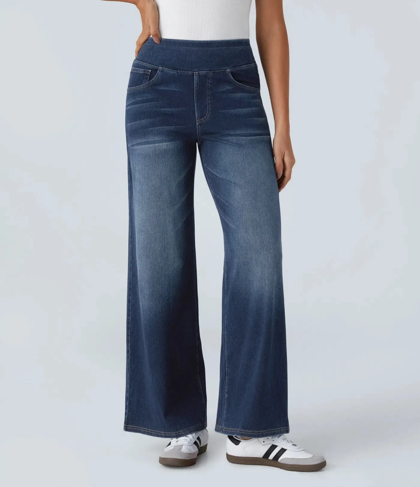 Wide Leg Knitted Jeans