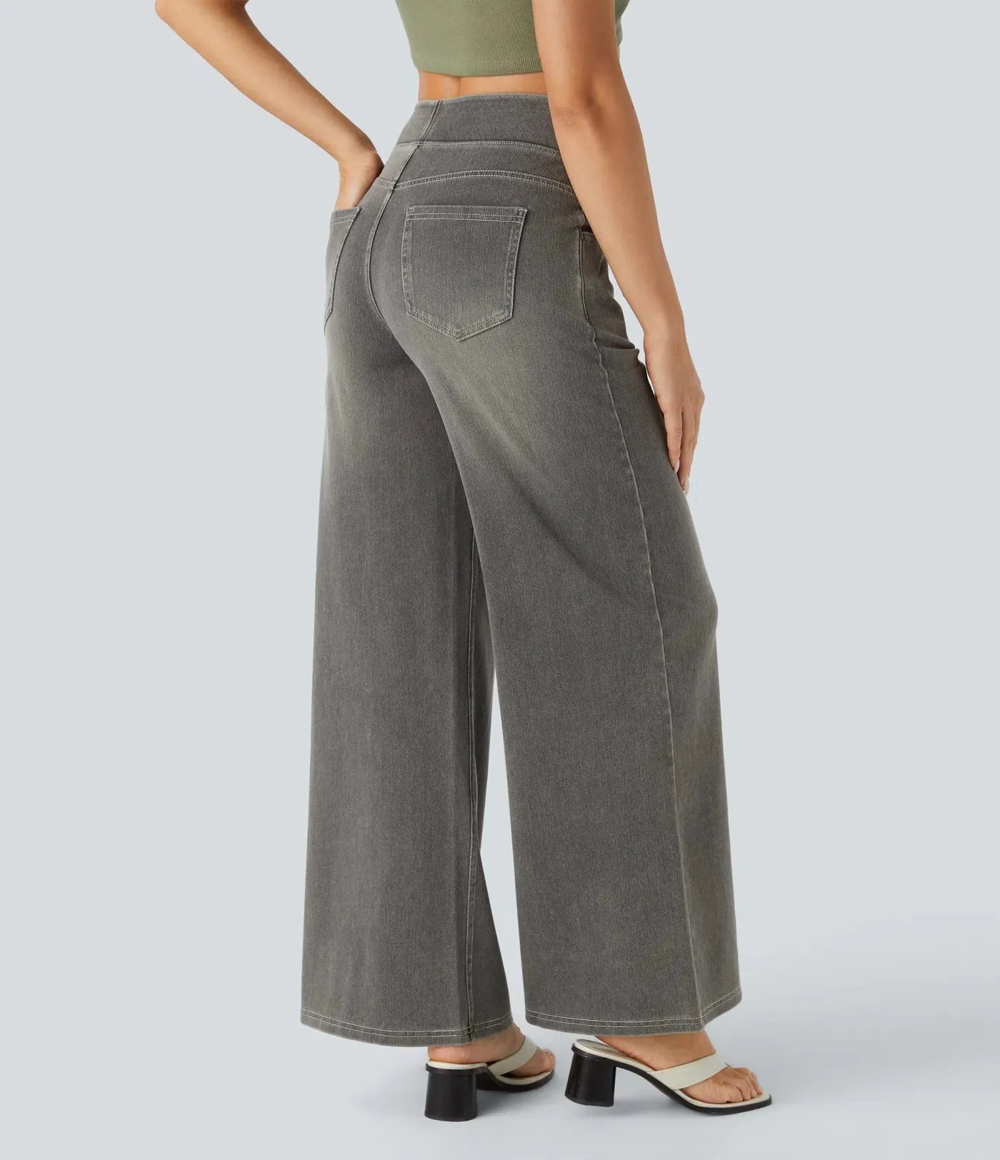 Wide Leg Knitted Jeans