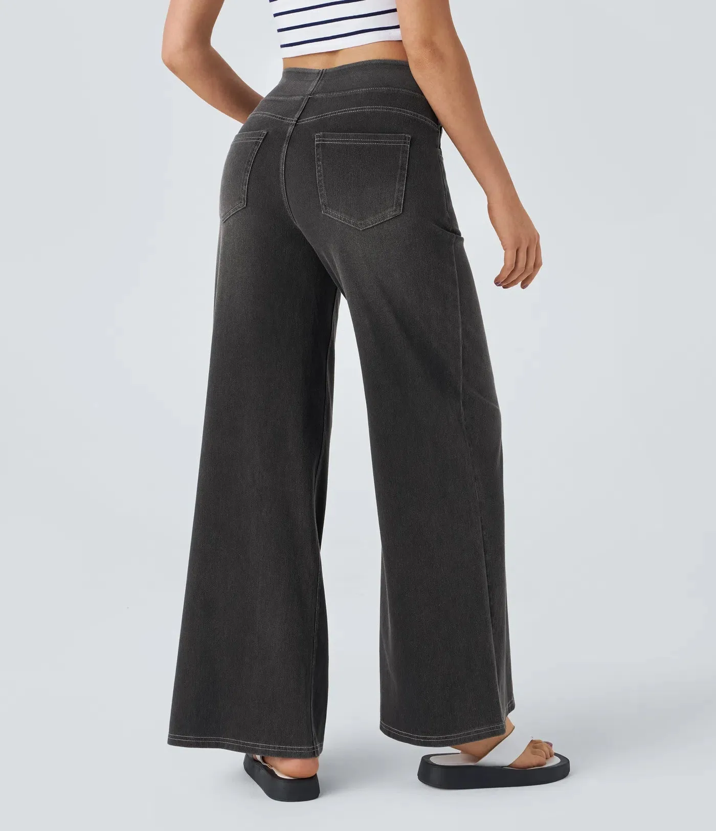 Wide Leg Knitted Jeans
