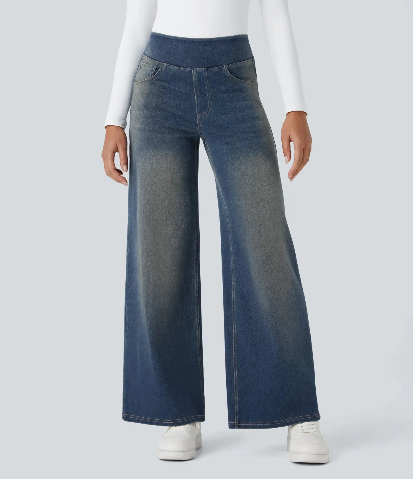 Wide Leg Knitted Jeans