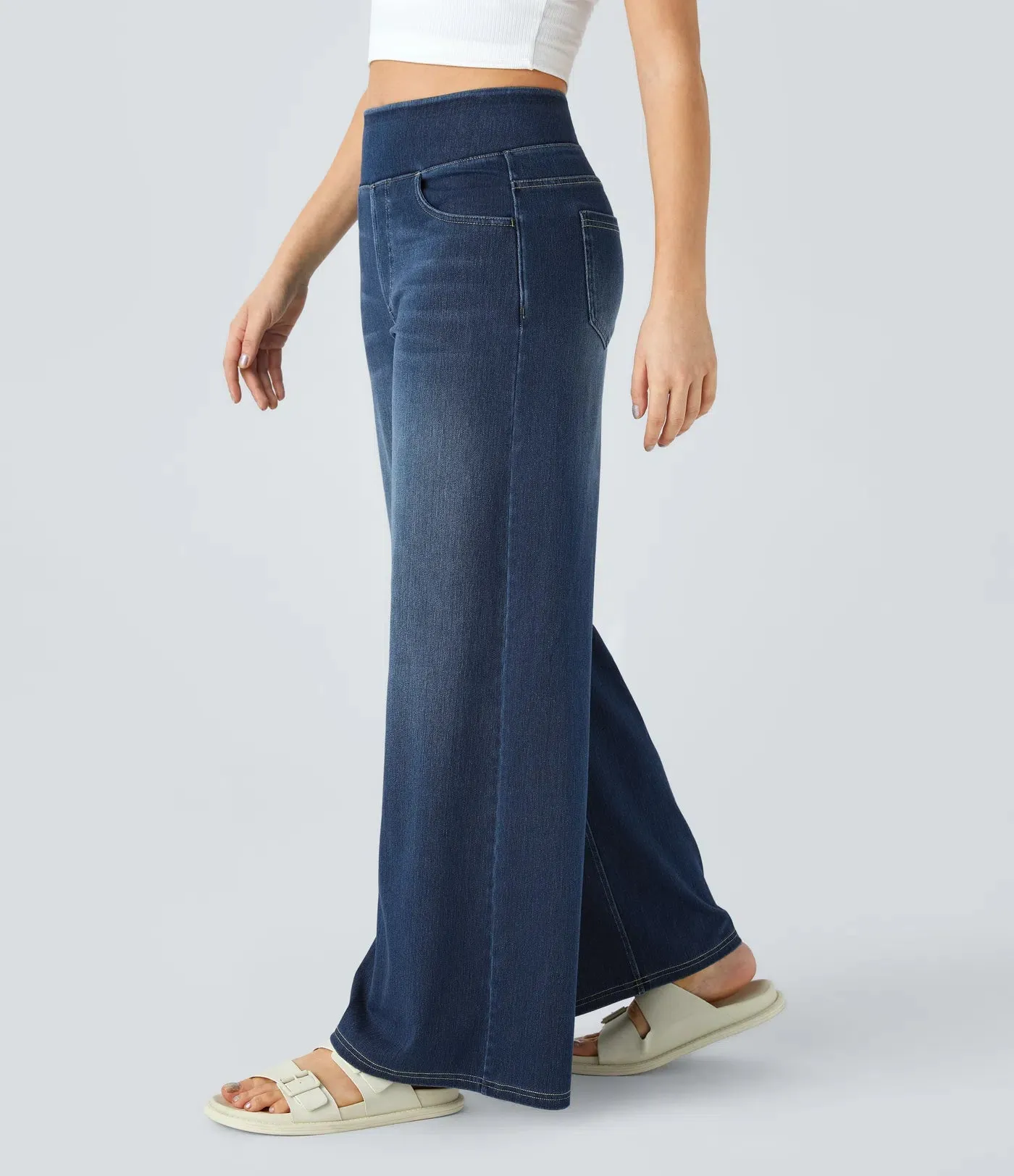 Wide Leg Knitted Jeans