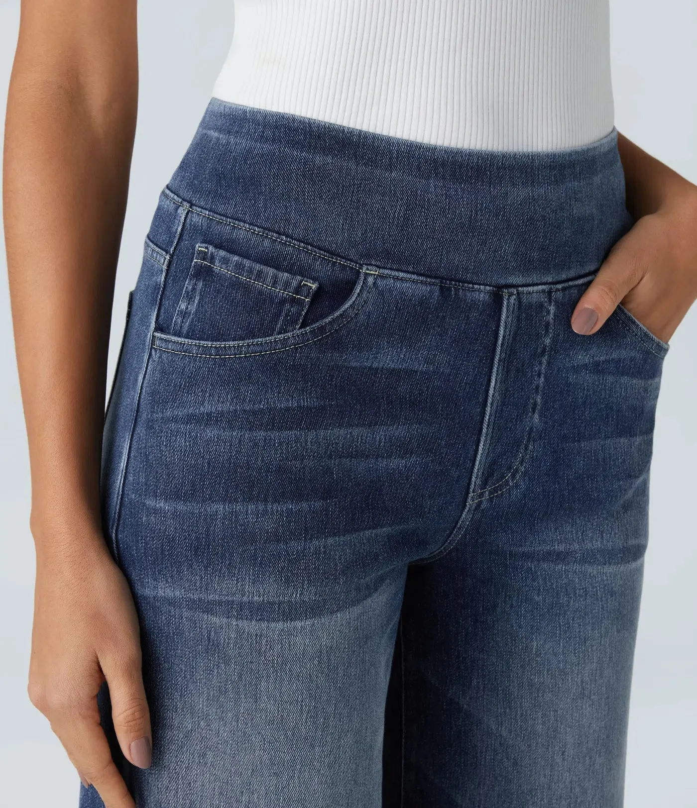 Wide Leg Knitted Jeans