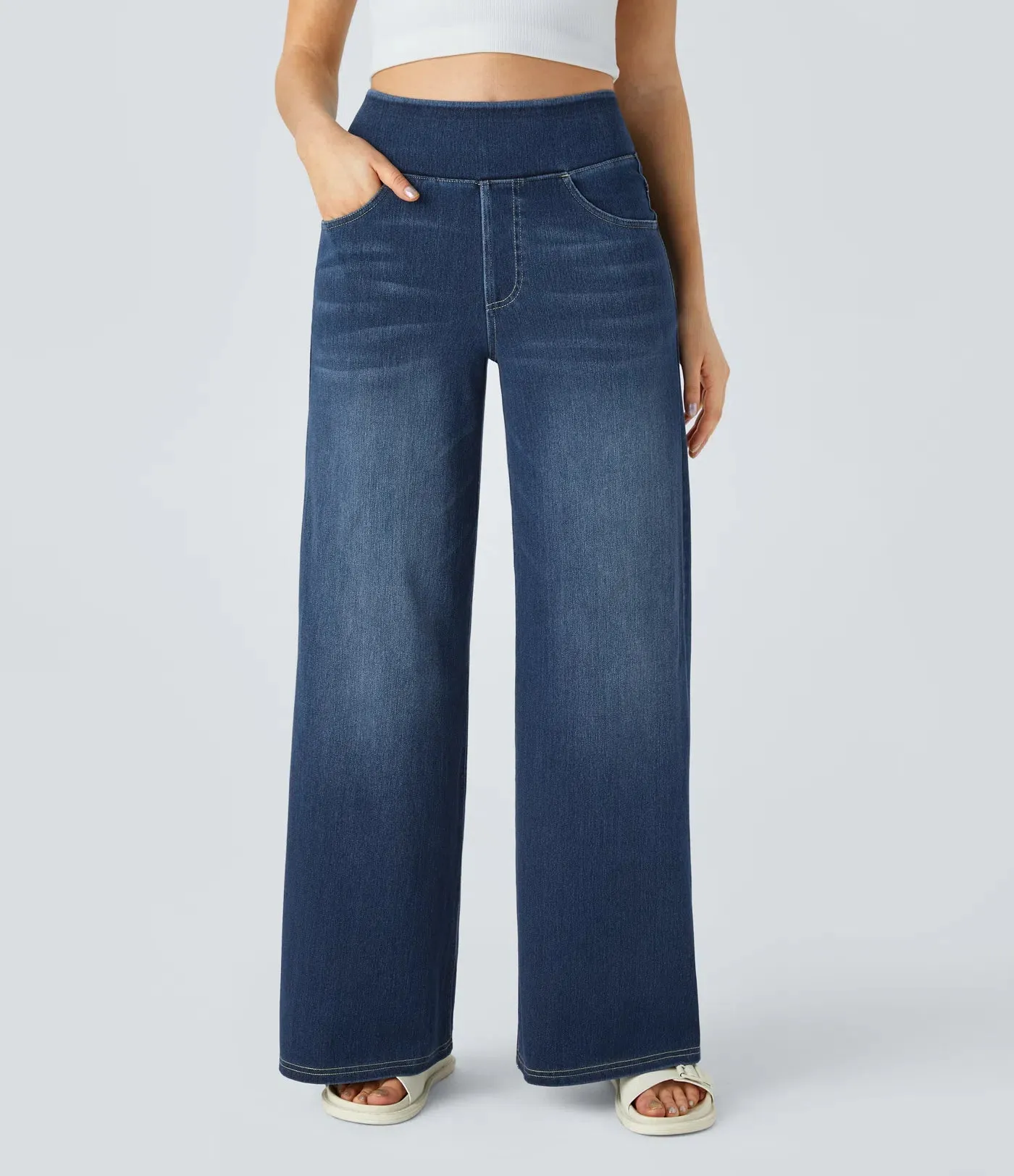 Wide Leg Knitted Jeans