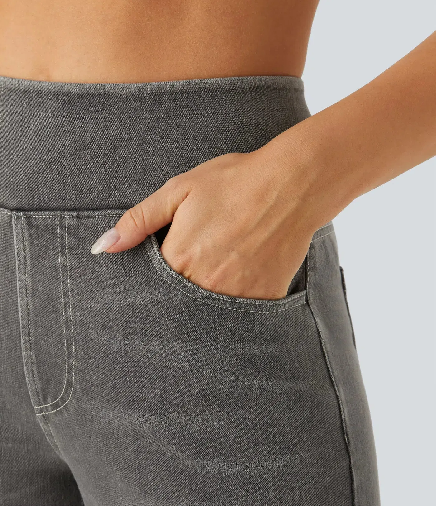 Wide Leg Knitted Jeans