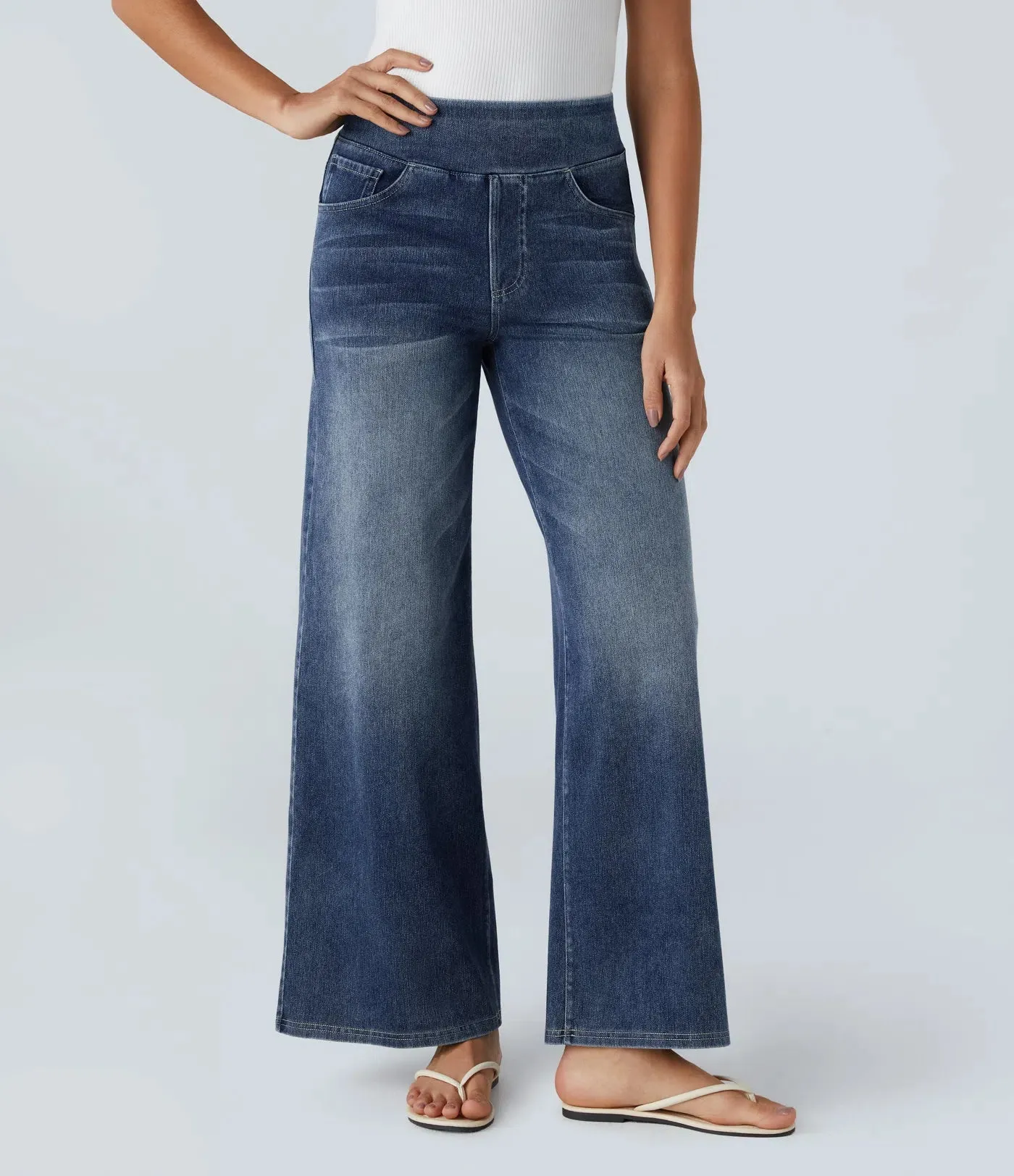 Wide Leg Knitted Jeans