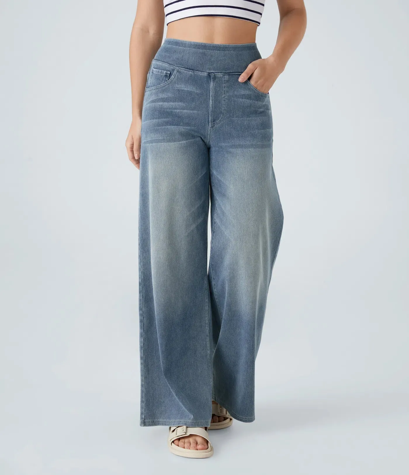 Wide Leg Knitted Jeans