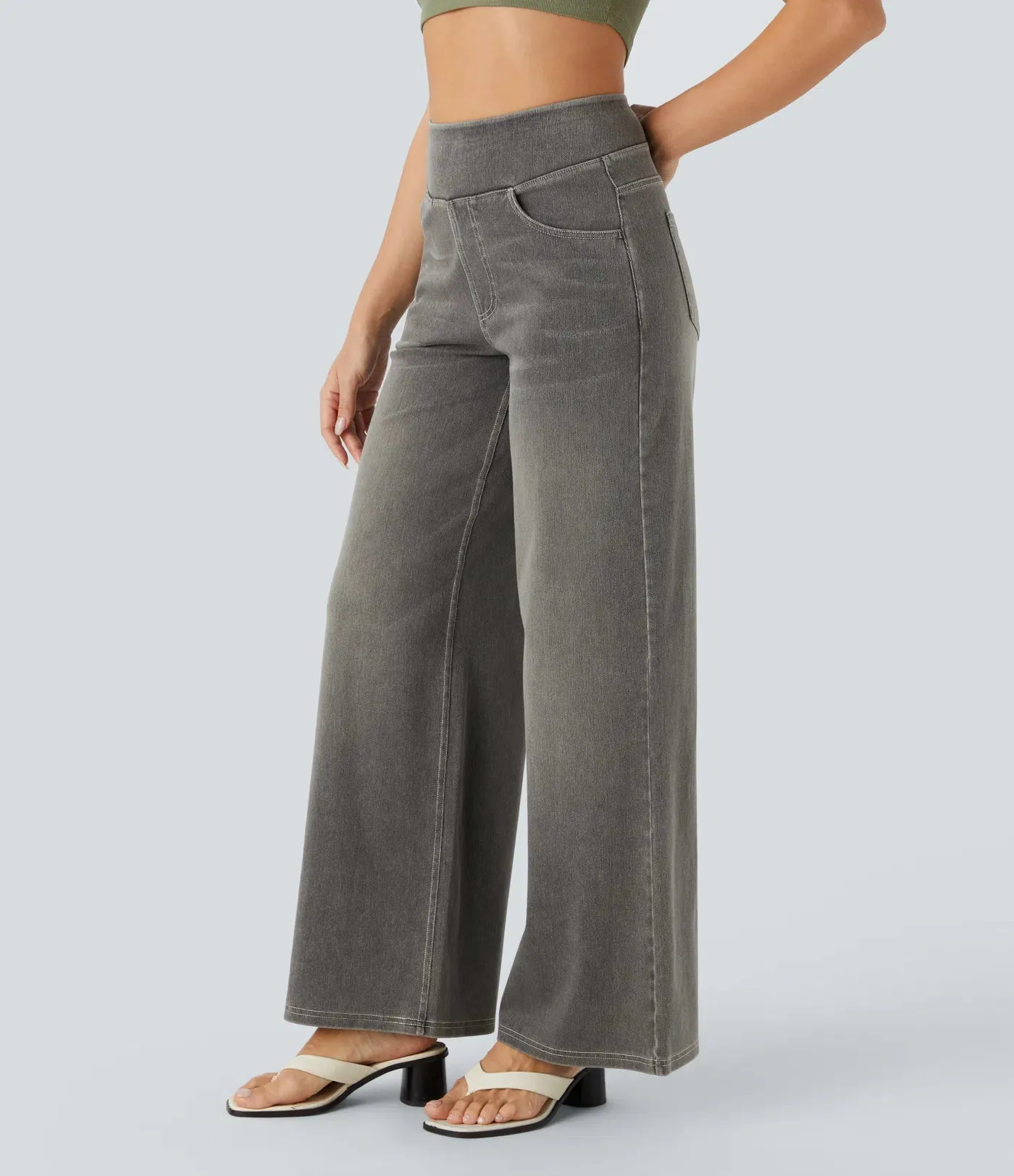 Wide Leg Knitted Jeans