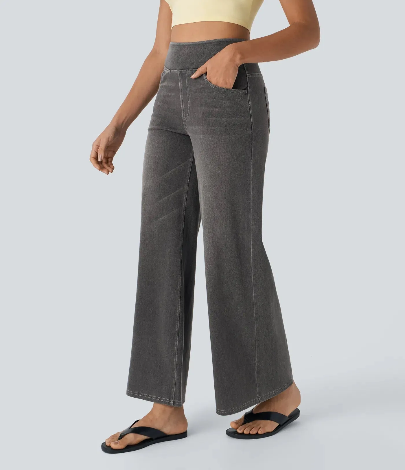 Wide Leg Knitted Jeans