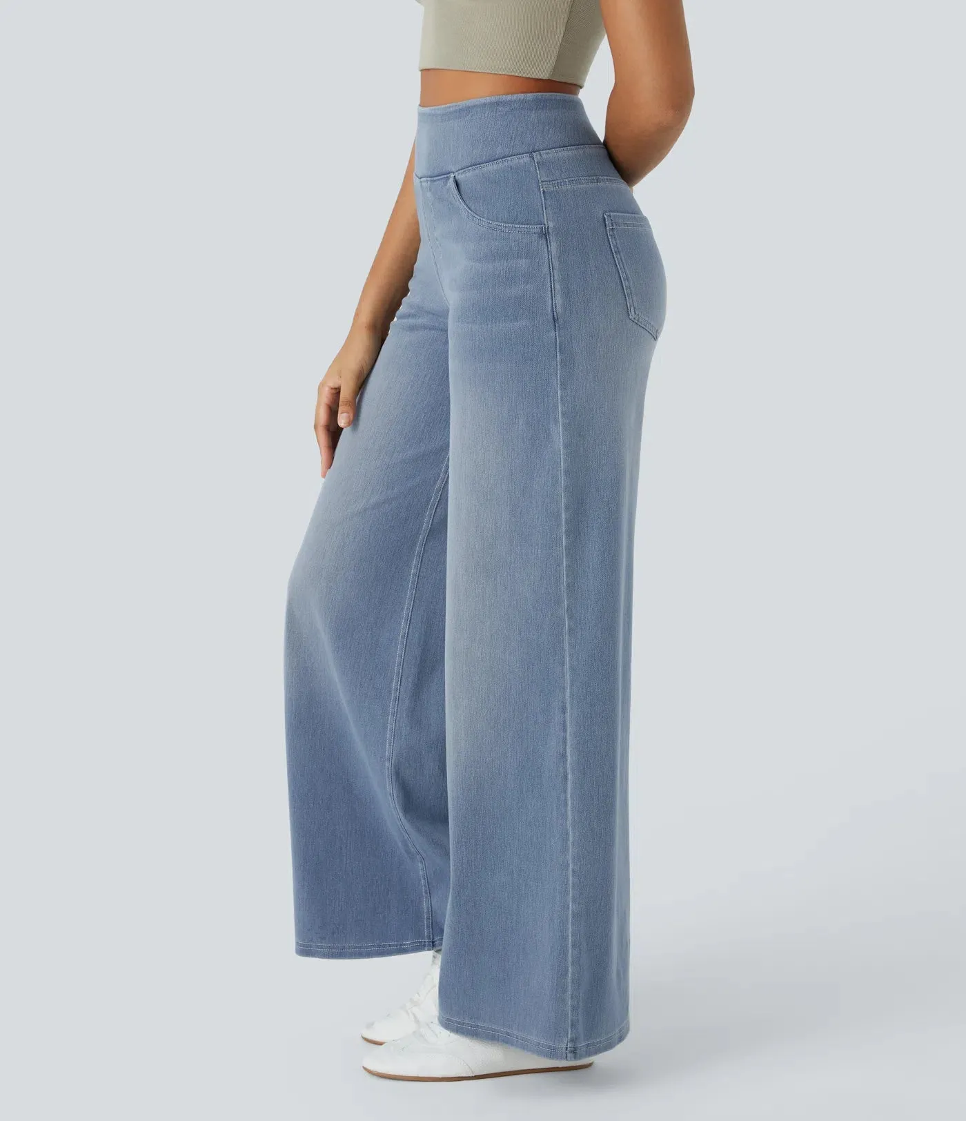 Wide Leg Knitted Jeans