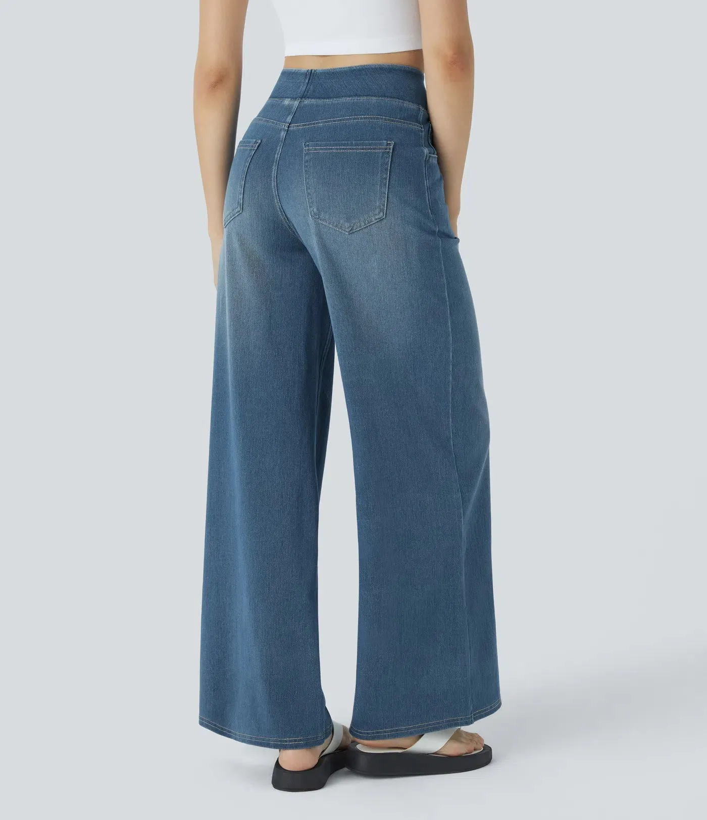 Wide Leg Knitted Jeans
