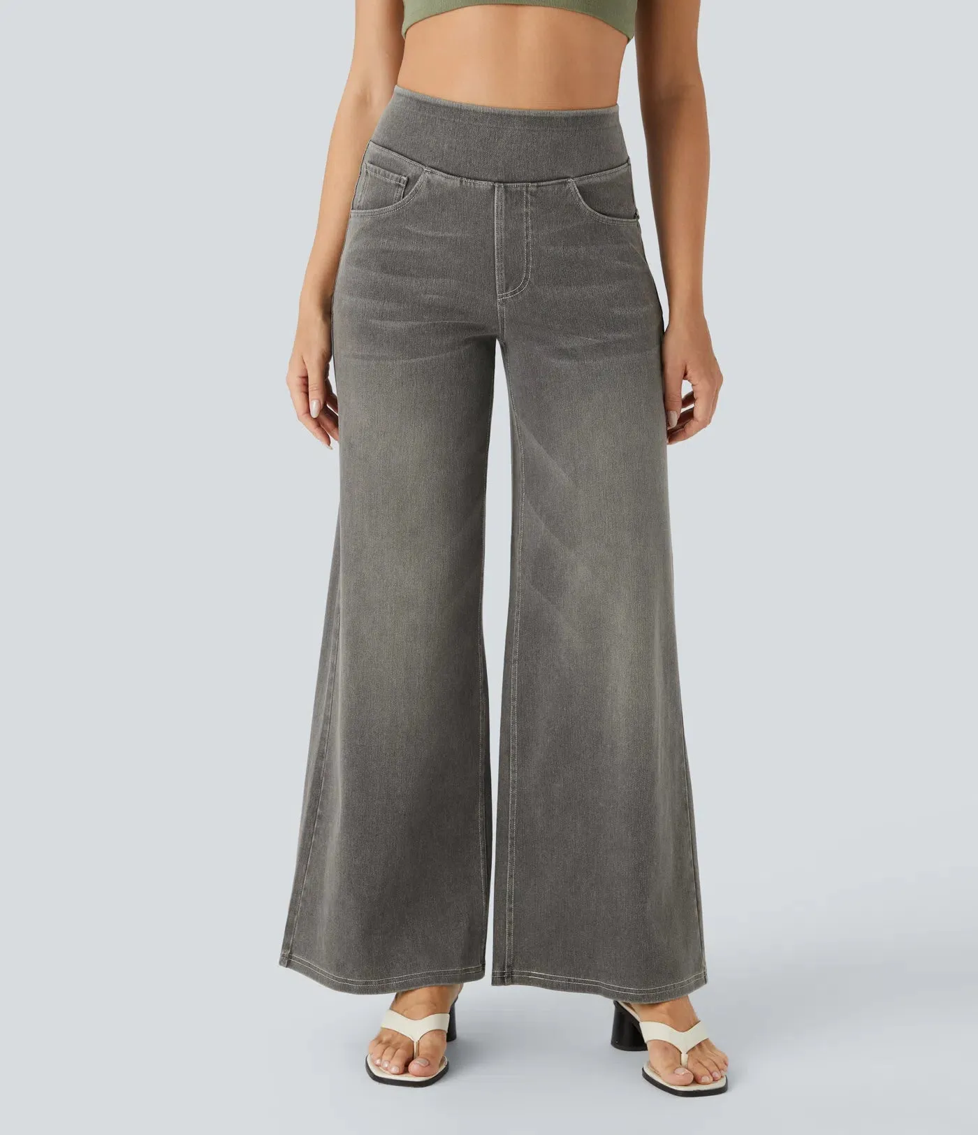 Wide Leg Knitted Jeans