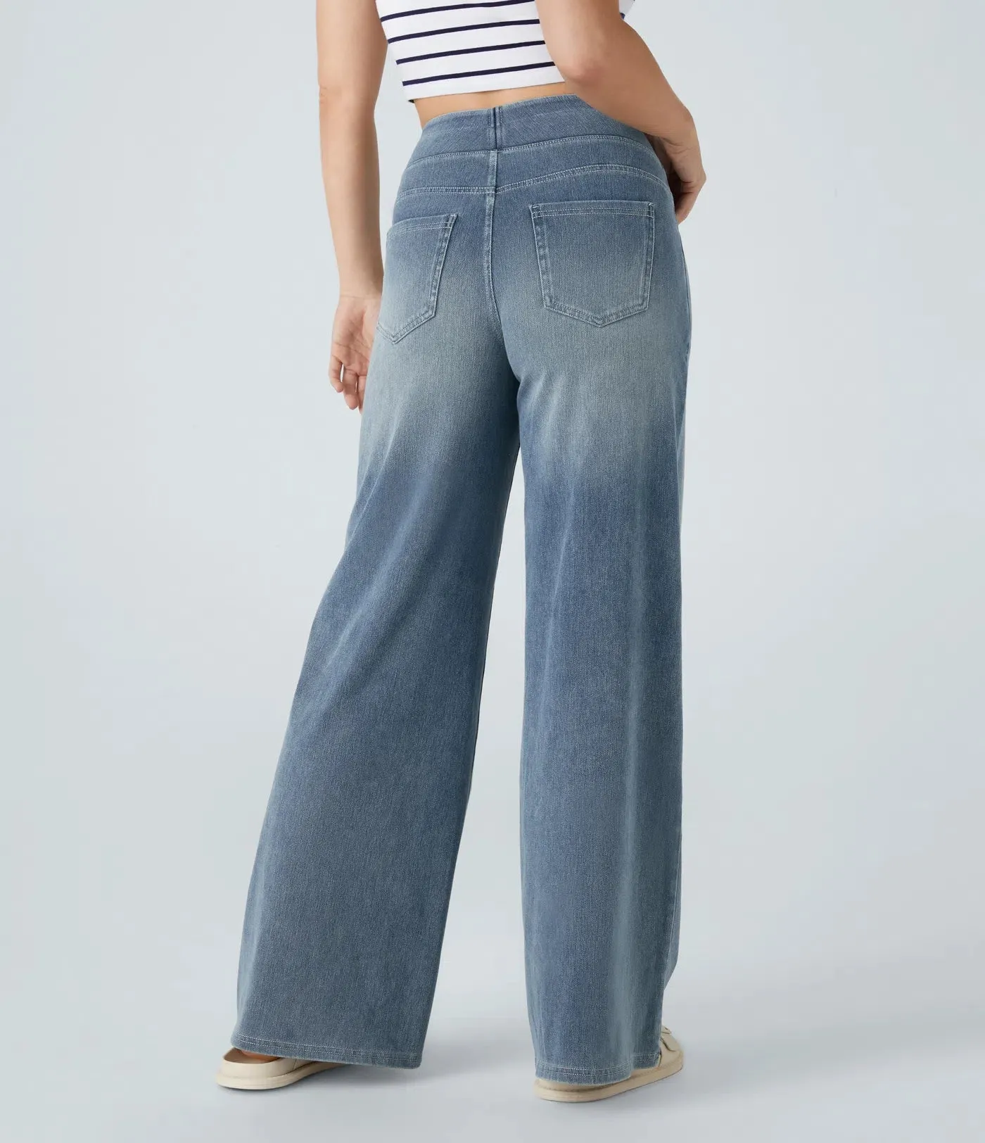 Wide Leg Knitted Jeans