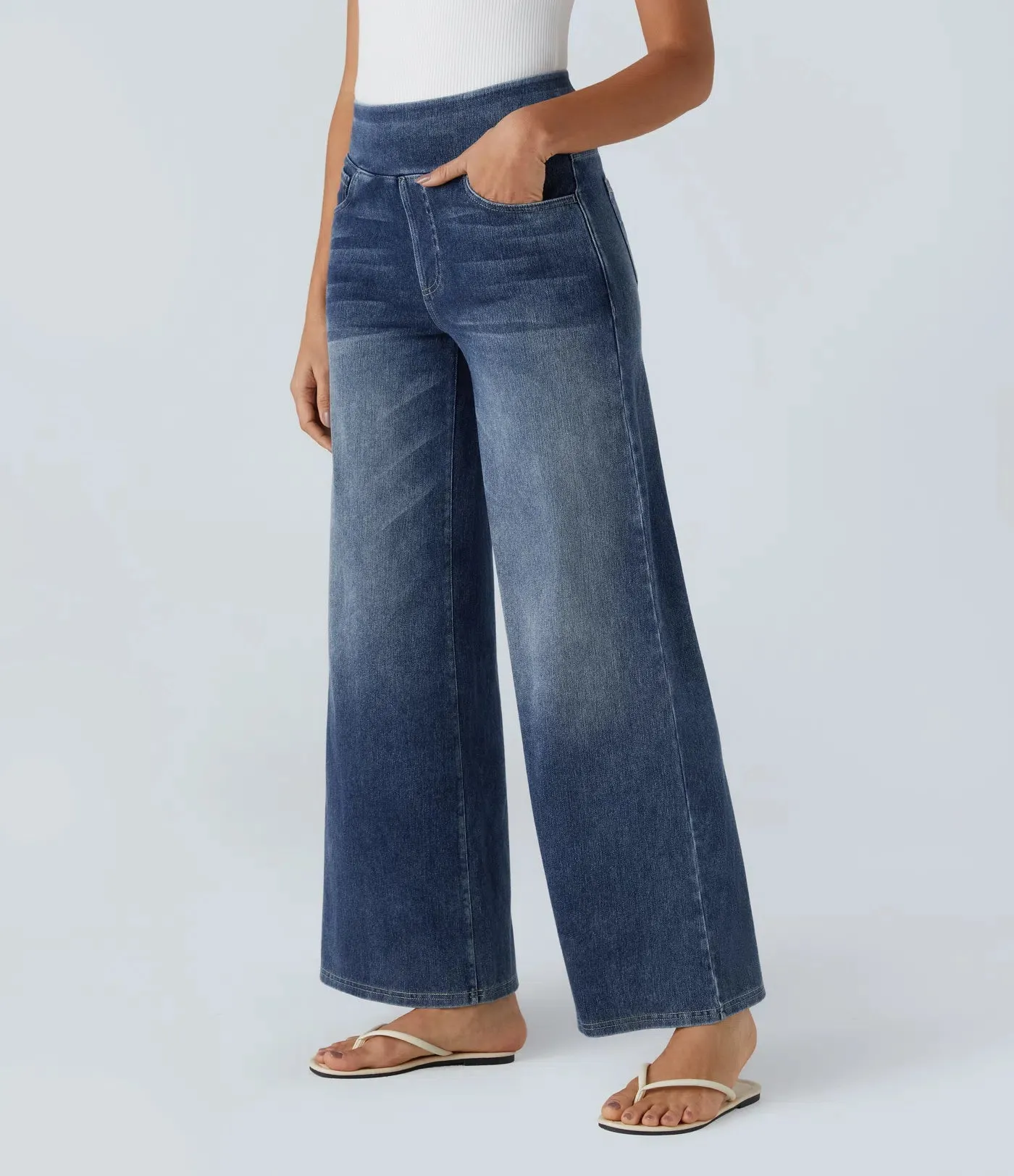 Wide Leg Knitted Jeans