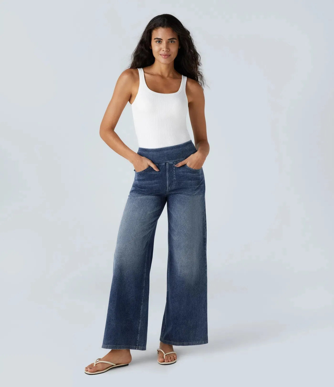 Wide Leg Knitted Jeans