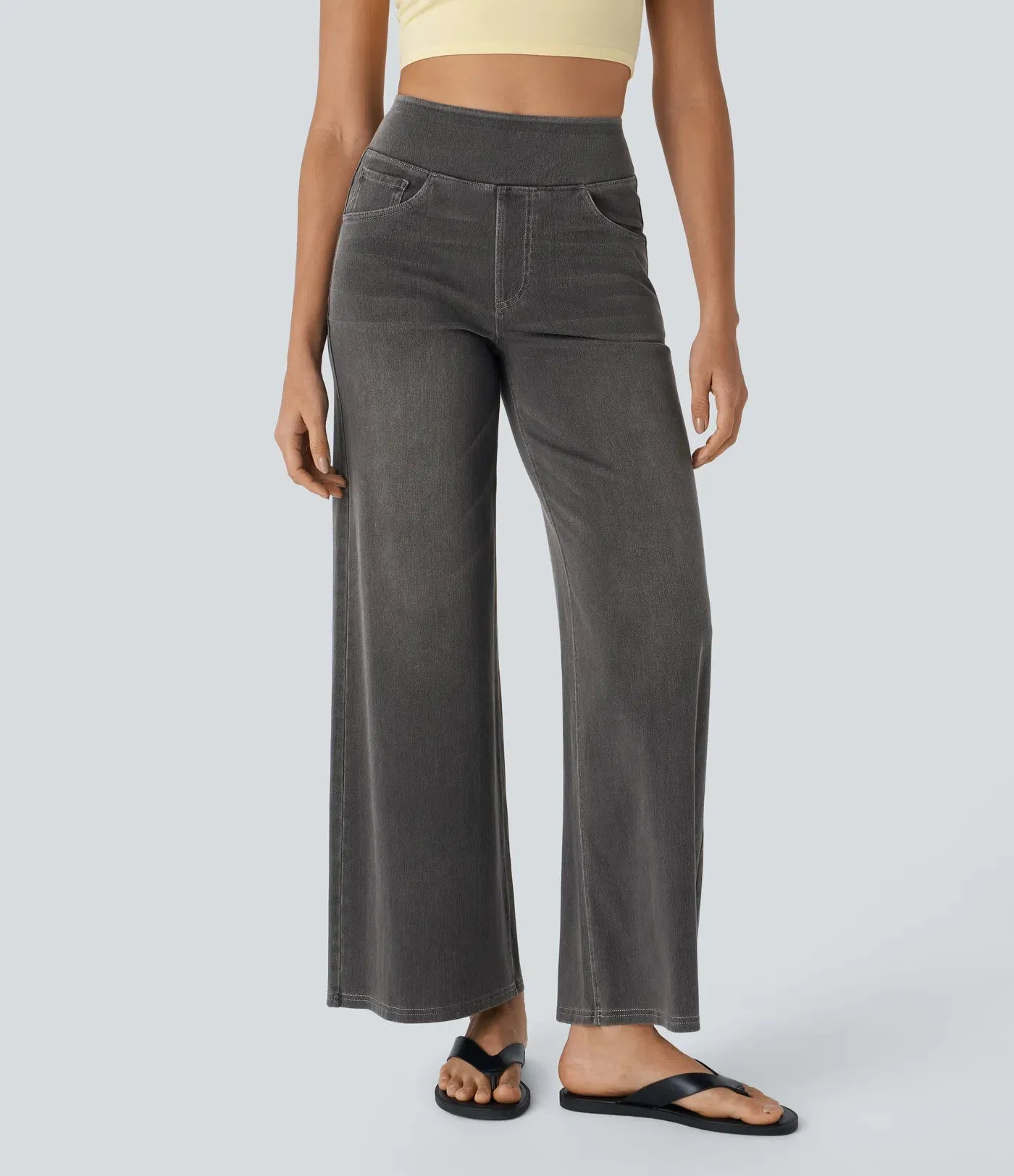 Wide Leg Knitted Jeans