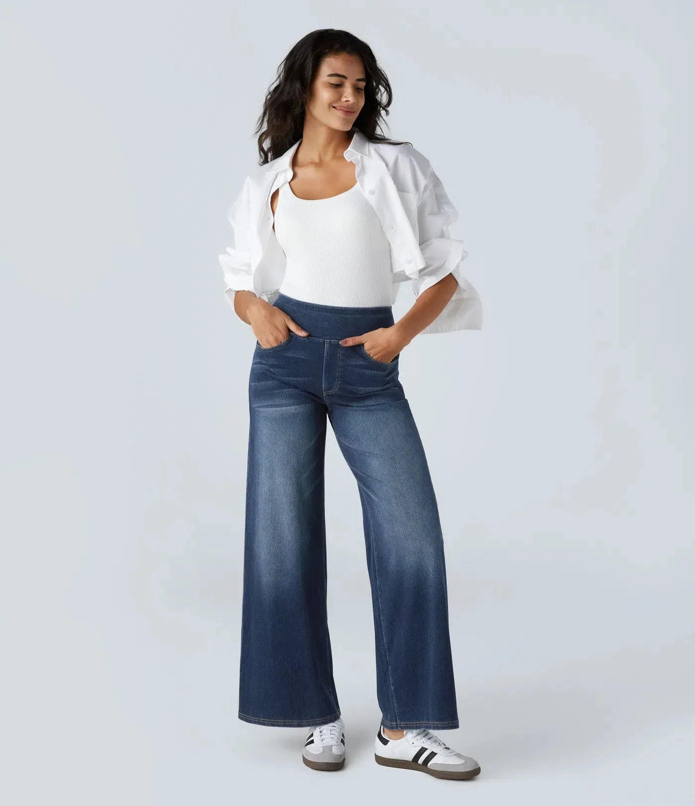 Wide Leg Knitted Jeans