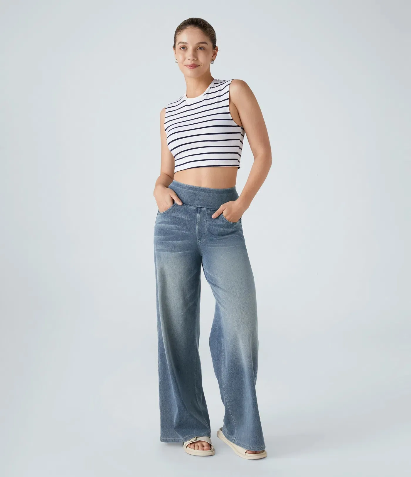 Wide Leg Knitted Jeans