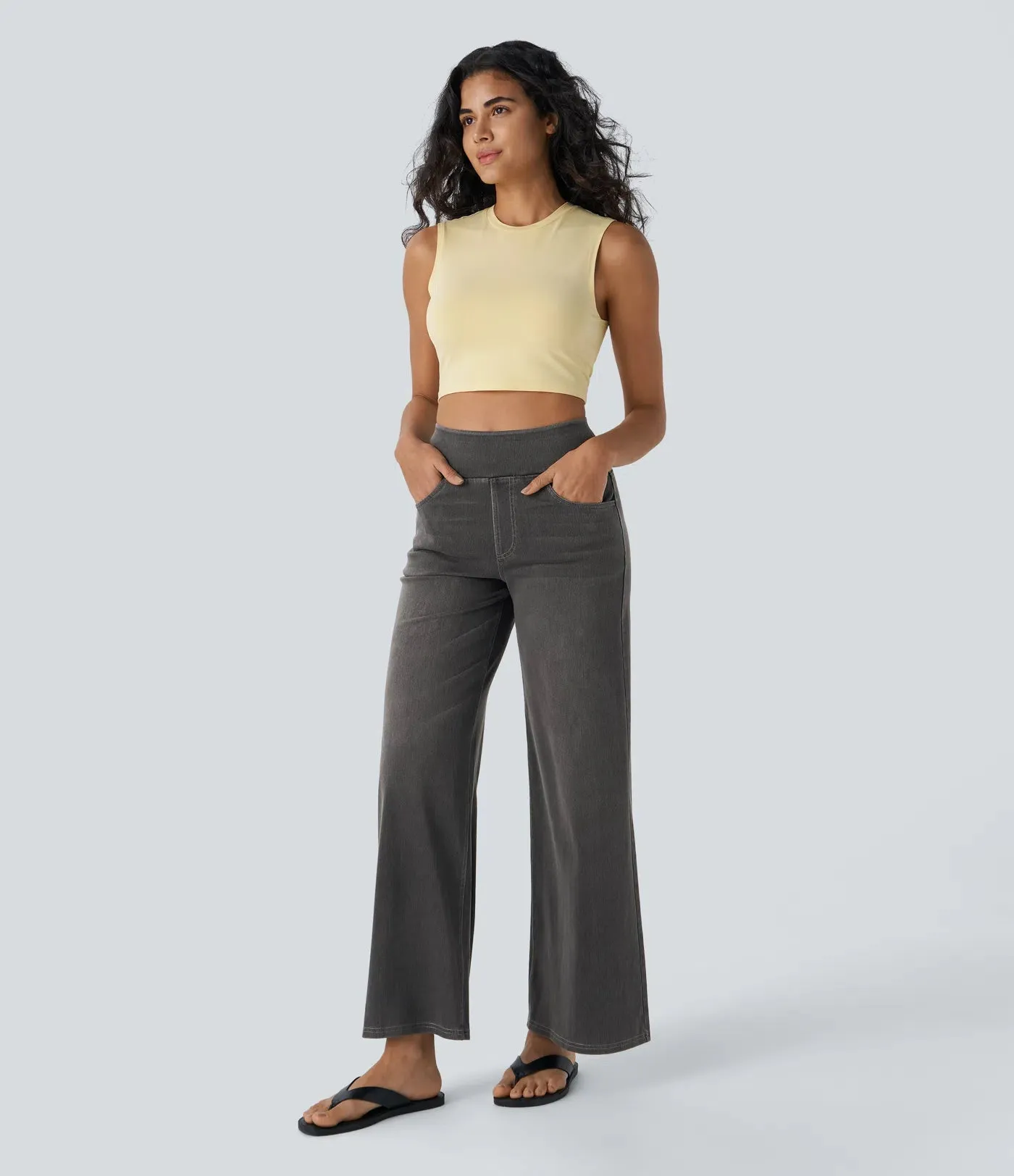 Wide Leg Knitted Jeans