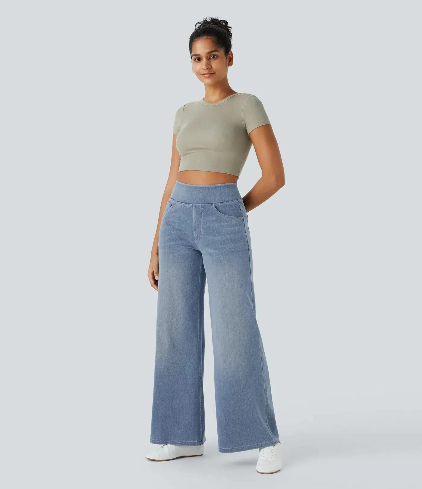 Wide Leg Knitted Jeans