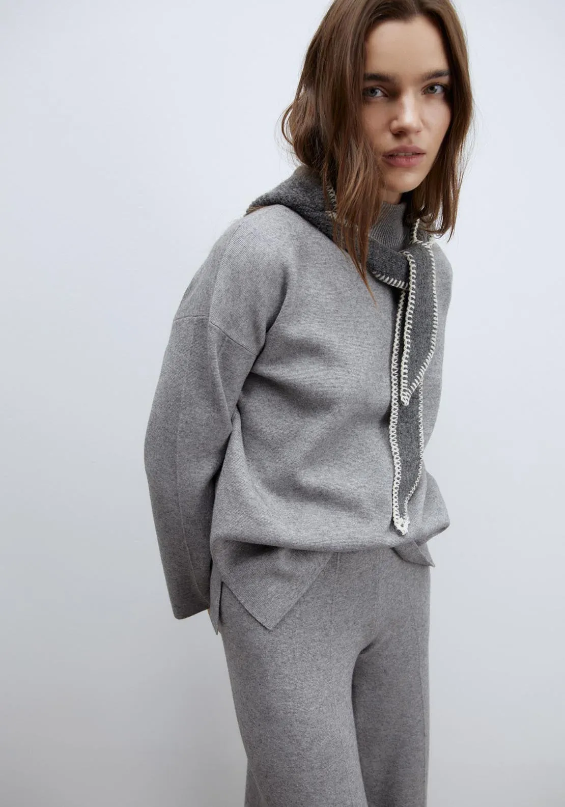 Wide-leg trousers - Grey Medium Mela
