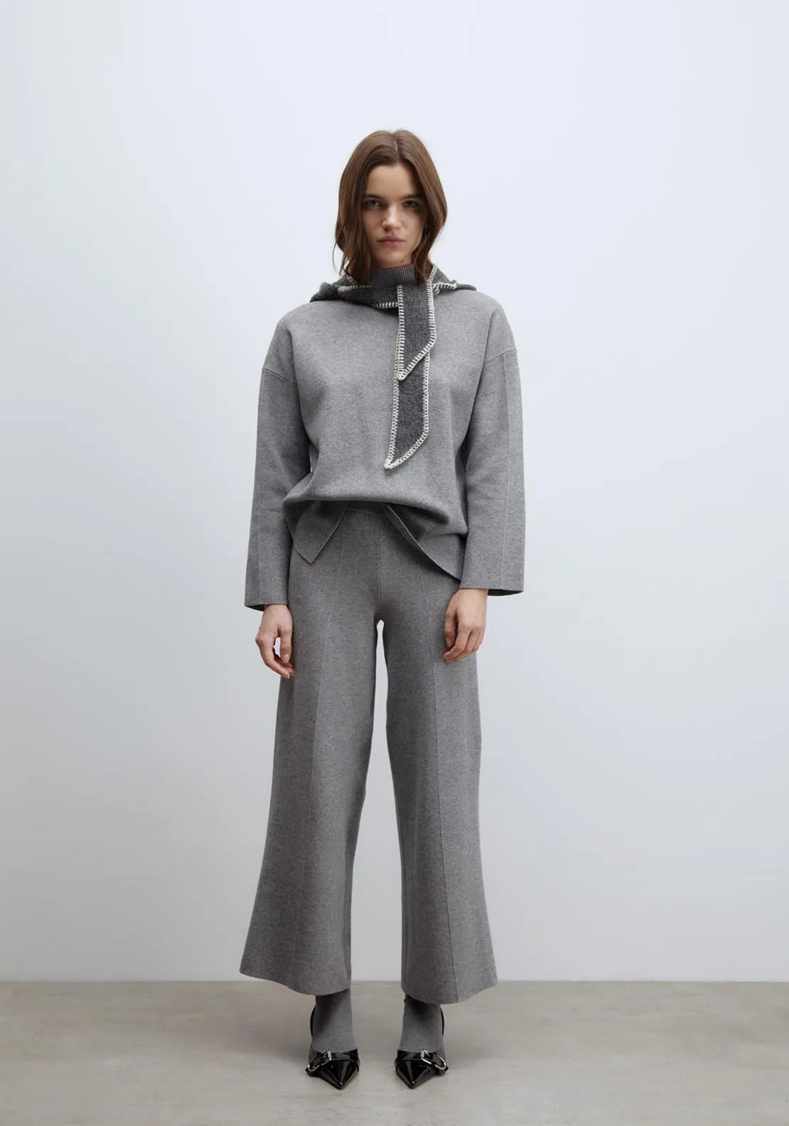 Wide-leg trousers - Grey Medium Mela