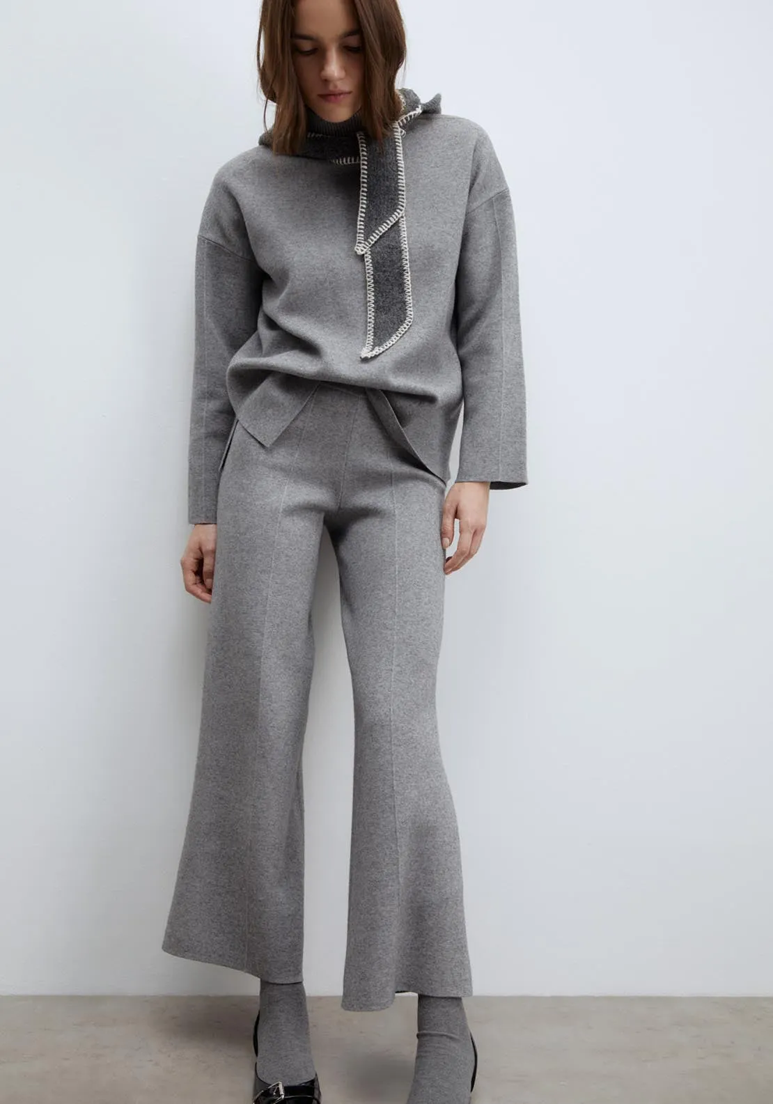 Wide-leg trousers - Grey Medium Mela