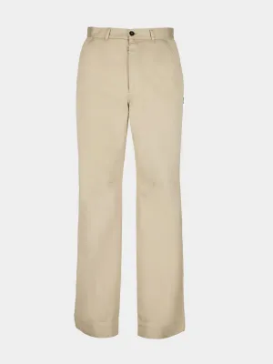 Wide-Leg Twill Chinos