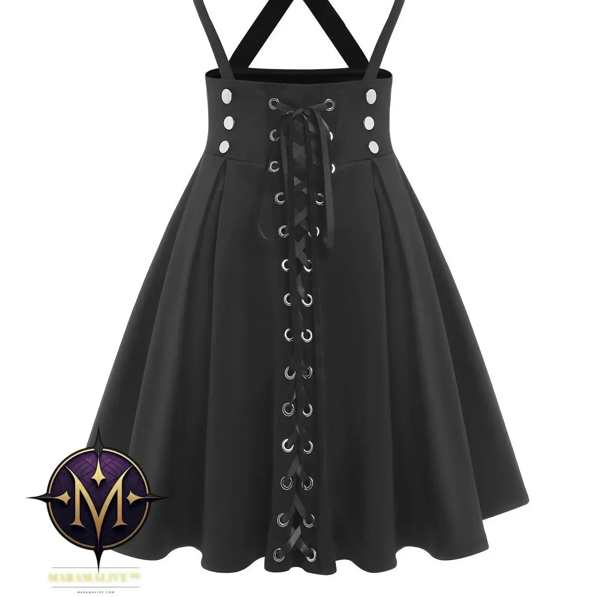 Wipalo Plus Size 3XL Black Casual Skirt Gothic Streetwear Wo