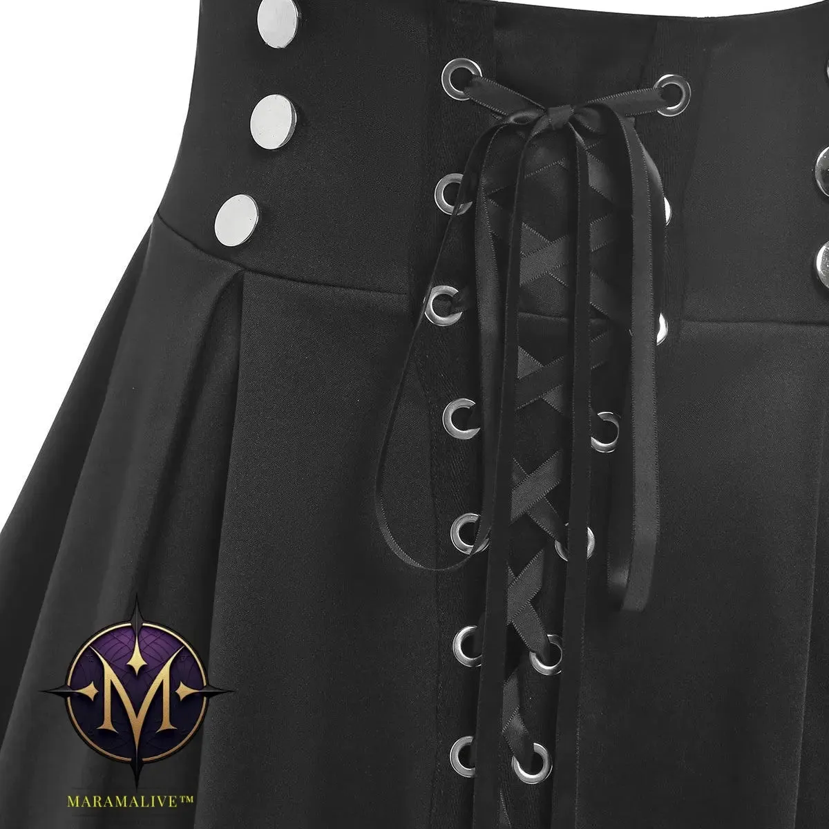 Wipalo Plus Size 3XL Black Casual Skirt Gothic Streetwear Wo