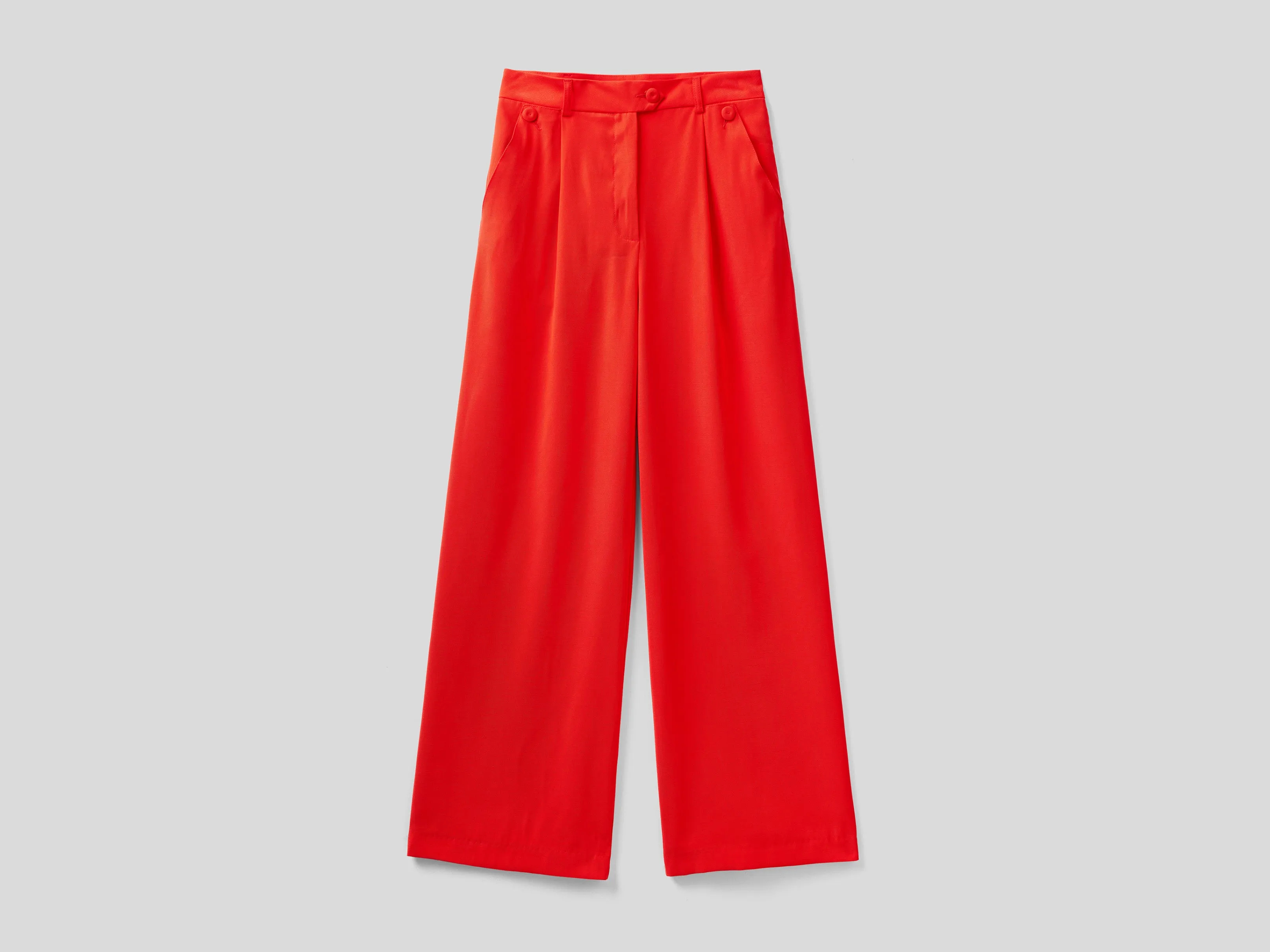Women Solid Wide Leg Trousers