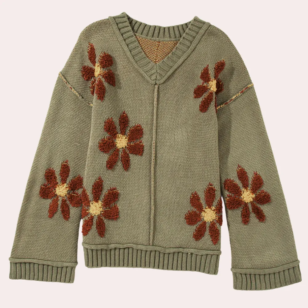 Women's Honoria Elegant Floral Knit Sweater