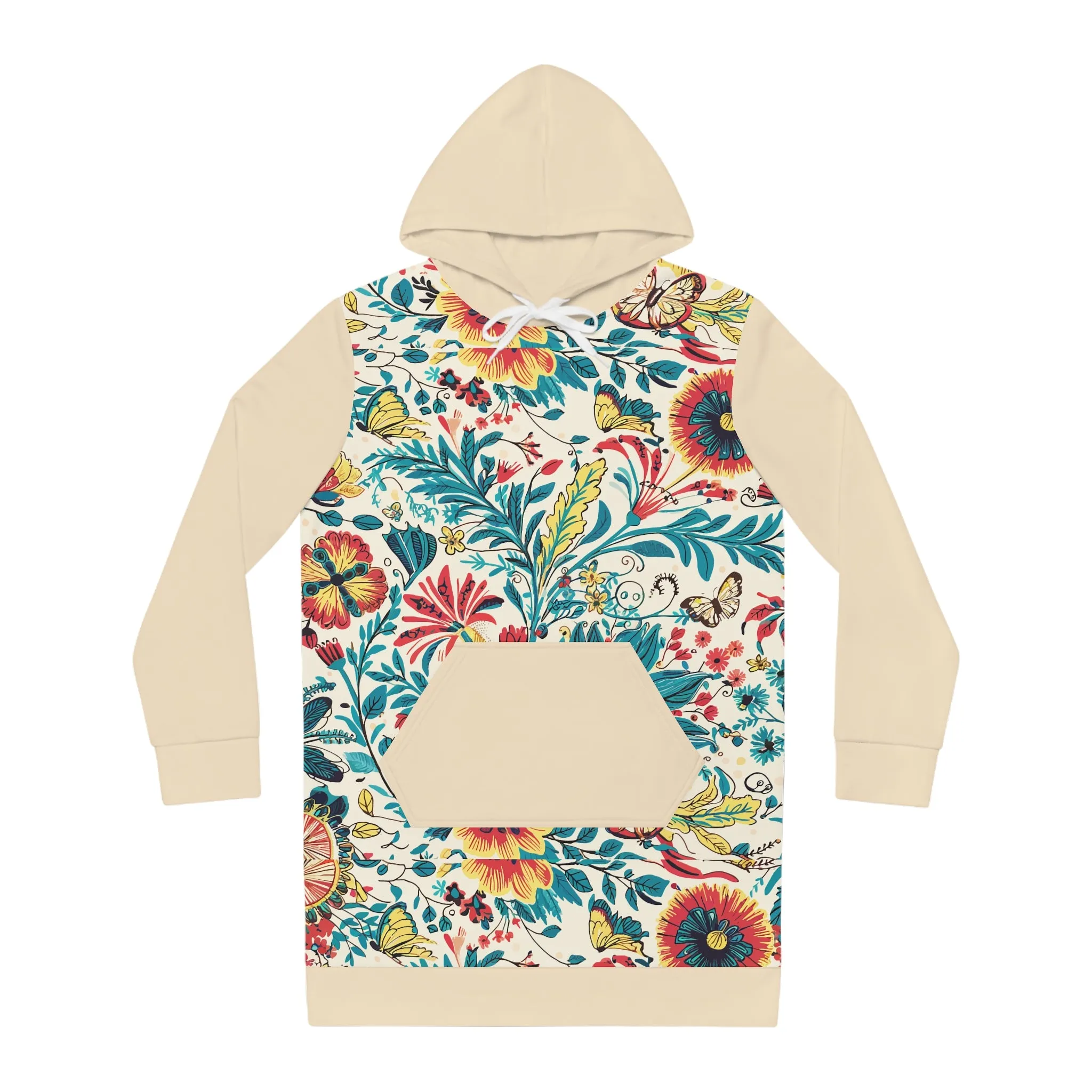 Women's Hoodie Dress - Coastal Flowers