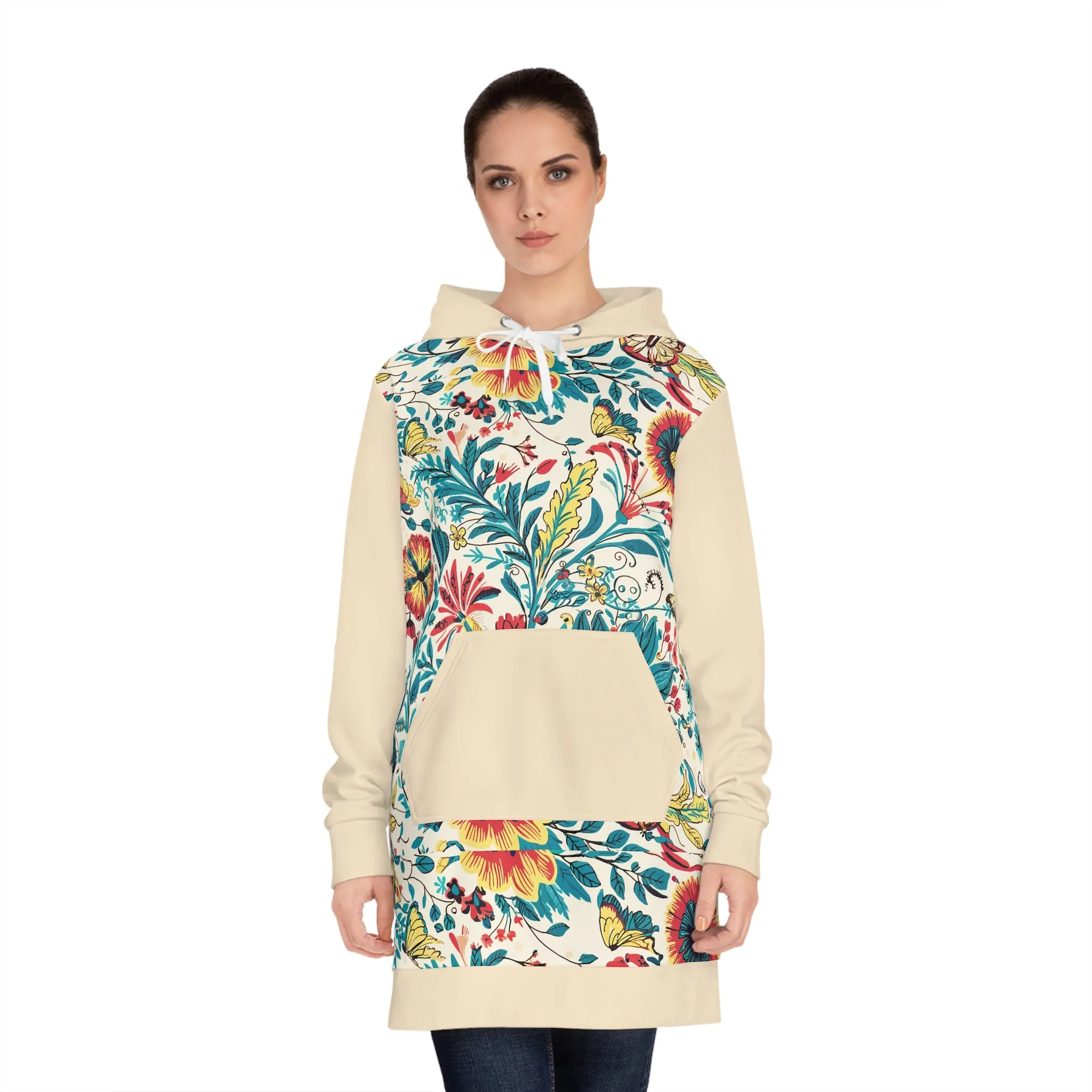 Women's Hoodie Dress - Coastal Flowers