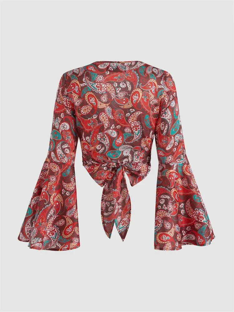 Women's Vintage Floral Print Boho Shirt