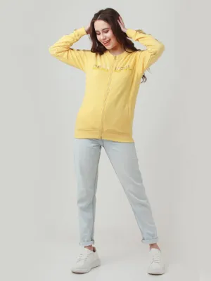 Yellow Solid Straight Sweatshirt