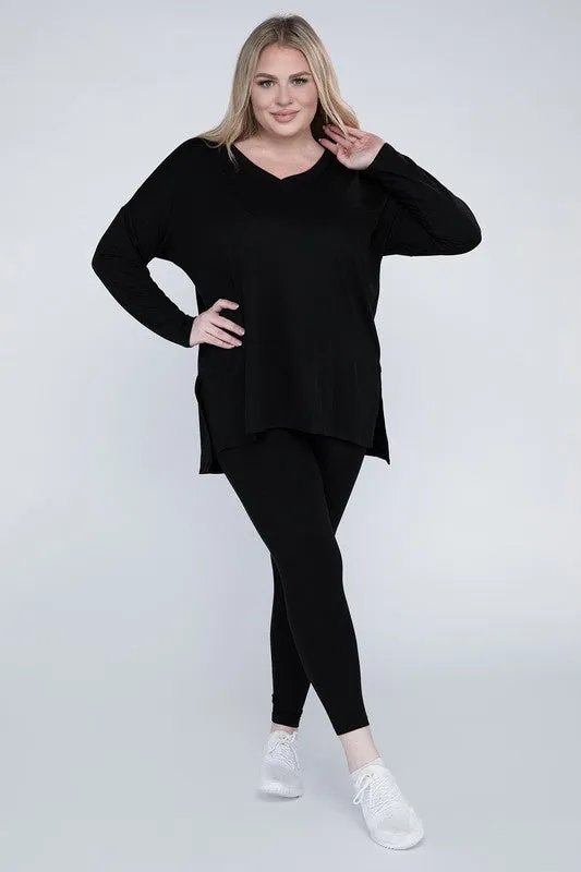 ZENANA Plus Brushed DTY Microfiber Loungewear Set