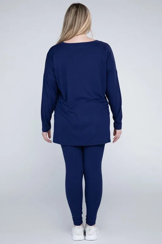 ZENANA Plus Brushed DTY Microfiber Loungewear Set